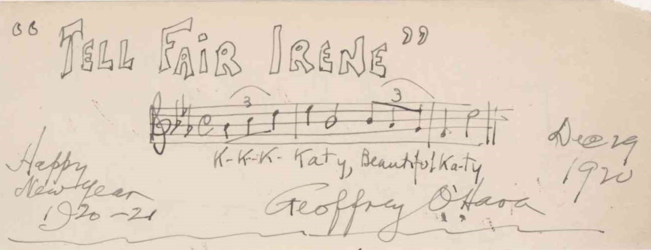 O'Hara, Geoffrey - Autograph Musical Quotation Signed